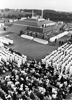 General view of podium during Pope John Paul II Mass at Heaton Park, Manchester General view of podium during Pope John Paul II Mass at Heaton Park, Manchester