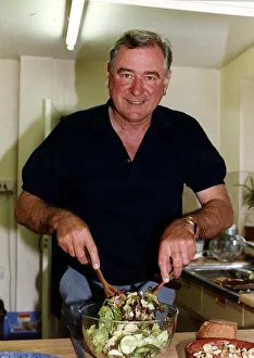 George Baker actor preparing salad in his kitchen dbase A©Mirrorpix George Baker actor preparing salad in his kitchen dbase A©Mirrorpix