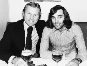 George Best with Bobby Moore February 1977 George Best with Bobby Moore February 1977
