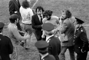 George Best being escorted off the pitch by Manager Barry Fry George Best being escorted off the pitch by Manager Barry Fry