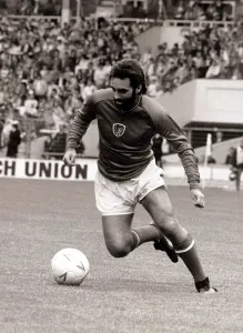 George Best Football Player - June 1986 aged 40 - in action in an exhibition George Best Football Player - June 1986 aged 40 - in action in an exhibition