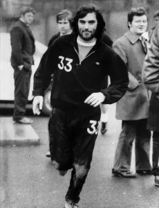 George Best Manchester United footballer returning wearing track suit after missing George Best Manchester United footballer returning wearing track suit after missing