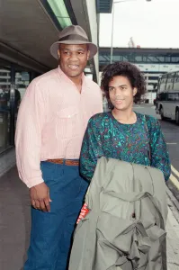 George Foreman at London Airport. 16th October 1989 George Foreman at London Airport. 16th October 1989