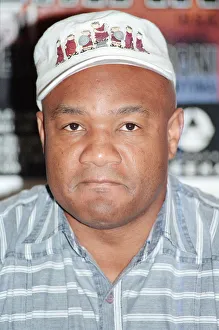 George Foreman at a press conference. 19th September 1990 George Foreman at a press conference. 19th September 1990