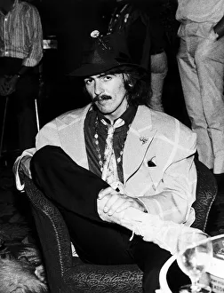 George Harrison of the Beatles sitting in a chair in the Atlantic Hotel in Newquay where George Harrison of the Beatles sitting in a chair in the Atlantic Hotel in Newquay where
