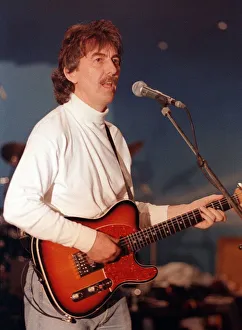 George Harrison rehearsing at Shepperton Studios for his London Concert Monday 6th April George Harrison rehearsing at Shepperton Studios for his London Concert Monday 6th April