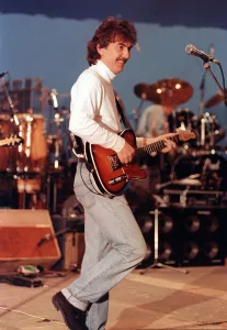 George Harrison rehearsing at Shepperton Studios for his London Concert April 1992 George Harrison rehearsing at Shepperton Studios for his London Concert April 1992