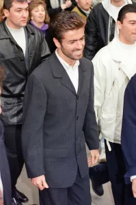 George Michael pictured outside the Law Courts where he was giving evidence in his court George Michael pictured outside the Law Courts where he was giving evidence in his court
