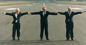 George Younger on the runway at Pretwick Airport near Glasgow with Bill Miller (left George Younger on the runway at Pretwick Airport near Glasgow with Bill Miller (left