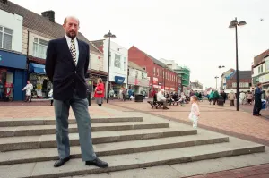 Gerant Williams, Redcar town centre manager stands in the middle of Redcar town' Gerant Williams, Redcar town centre manager stands in the middle of Redcar town'