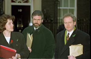 Gerry Adams and Martin mcguinness January 1998 outside Number Ten Downing Street Gerry Adams and Martin mcguinness January 1998 outside Number Ten Downing Street