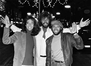 The three Gibb brothers of the Bee Gees pop group l-r: Robin The three Gibb brothers of the Bee Gees pop group l-r: Robin