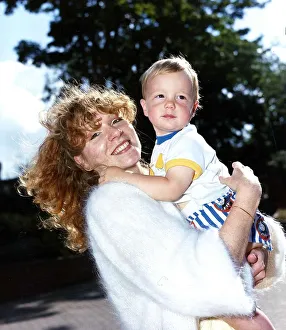 Gilly Coman actress with son Sam - November 1988 Gilly Coman actress with son Sam - November 1988