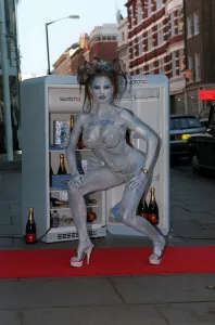 Glamour Model Jordan aka Katie Price December 98 Painted silver modeling Glamour Model Jordan aka Katie Price December 98 Painted silver modeling