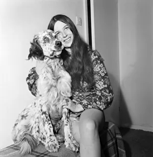 Glamourous Pat Wrigley and her dog Tim. July 1970 70-6838 Glamourous Pat Wrigley and her dog Tim. July 1970 70-6838