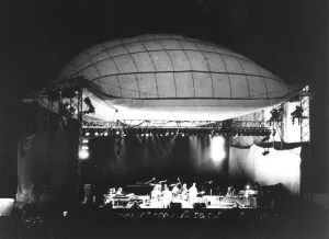 Glastonbury festival, Pilton, inflatable stage, Circa 1st July 1979 Glastonbury festival, Pilton, inflatable stage, Circa 1st July 1979