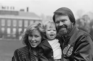 Glen Campbell and his Kim and one year old son Cal, in London Glen Campbell and his Kim and one year old son Cal, in London