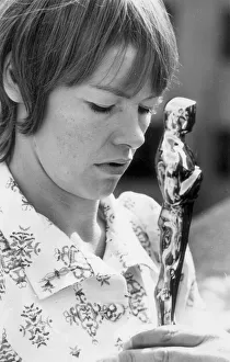 Glenda Jackson holds her Oscar for best actress which was presented to her at a Glenda Jackson holds her Oscar for best actress which was presented to her at a