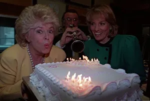 Gloria Hunniford TV Presenter 50th Birthday suprise 1990 Esther Rantzen arriving at Gloria Hunniford TV Presenter 50th Birthday suprise 1990 Esther Rantzen arriving at