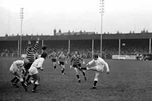 Images Dated 8th January 1972: Gloucester Number 10 clear the lines during the match against Somerset. Gloucester v