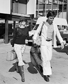 Goldie Hawn, American actress with Bruno Wintzell at London Heathrow Airport Goldie Hawn, American actress with Bruno Wintzell at London Heathrow Airport