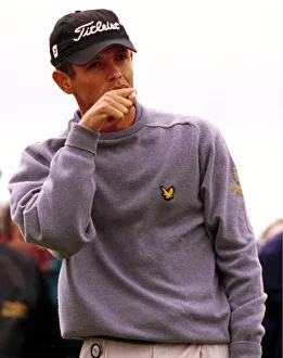 Golfer Andrew Coltart biting his nails before teeing off at the fourth hole during Golfer Andrew Coltart biting his nails before teeing off at the fourth hole during