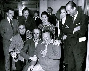 The Goons. (Pictured L to R) Announcer Andrew Timothy, Lord Snowdon, Spike Milligan The Goons. (Pictured L to R) Announcer Andrew Timothy, Lord Snowdon, Spike Milligan