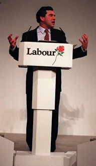 Gordon Brown shadow chancellor speaking on the economy at the Labour Party Conference in Gordon Brown shadow chancellor speaking on the economy at the Labour Party Conference in