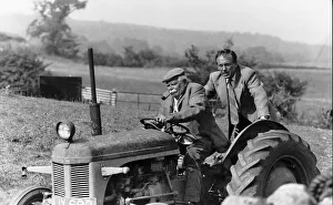 Graham Rigby actor driving the tracter and Christopher Timothy as James Herriot in the TV Graham Rigby actor driving the tracter and Christopher Timothy as James Herriot in the TV