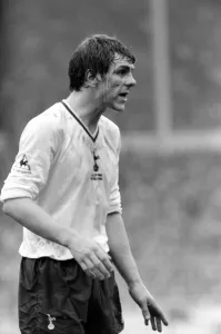 Graham Roberts of Spurs with blood coming from a cut on his head Graham Roberts of Spurs with blood coming from a cut on his head