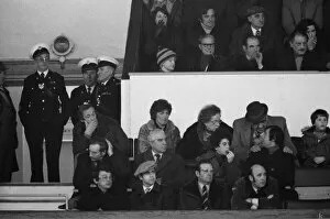 Images Dated 7th January 1978: Graham Taylor, Elton John and others watching the West Ham United v Watford football