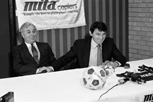 Images Dated 18th May 1987: Graham Taylor joins Aston Villa as Manager, pictured with Villa chairman Doug Ellis