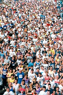 Great North Run, 15 September 1996 - A sea of faces - runners pour over the Tyne Bridge Great North Run, 15 September 1996 - A sea of faces - runners pour over the Tyne Bridge