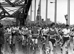 Images Dated 27th June 1982: The Great North Run 27 June 1982 - The runners stream across the Tyne Bridge