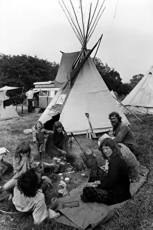A group of campers at the 1979 Glastonbury Festival A group of campers at the 1979 Glastonbury Festival