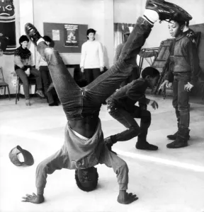 A group of children breakdancing. 28th January 1984 A group of children breakdancing. 28th January 1984