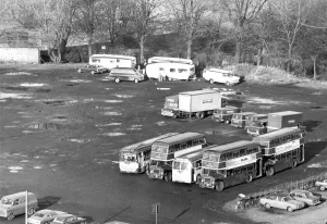 A gypsy encampment in a Carlisle carpark in February 1975 A gypsy encampment in a Carlisle carpark in February 1975