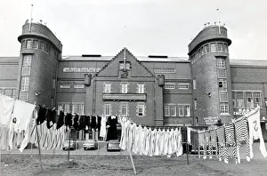 Hampden Park Washing Line washing hanging out to dry at hampden stadium 1971 Hampden Park Washing Line washing hanging out to dry at hampden stadium 1971