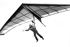 A hang glider takes to the air in November 1982 A hang glider takes to the air in November 1982