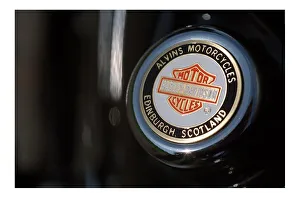 Harley Davidson motorbike June 1998 Alvins Motorcycles Edinburgh Scotland badge Harley Davidson motorbike June 1998 Alvins Motorcycles Edinburgh Scotland badge