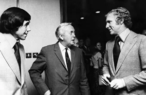 Harold Wilson Labour Prime Minister of Britain chats to Bobby Moore former captain of Harold Wilson Labour Prime Minister of Britain chats to Bobby Moore former captain of