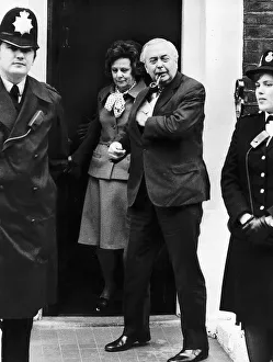 Harold Wilson leaving his home in Lord North Street with his wife Mary to go to Harold Wilson leaving his home in Lord North Street with his wife Mary to go to