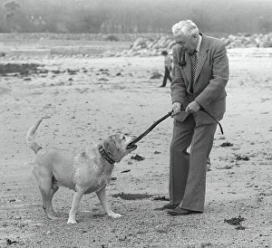 Harold Wilson former Prime Minister on holiday in the Scilly Isles 1976 Harold Wilson former Prime Minister on holiday in the Scilly Isles 1976