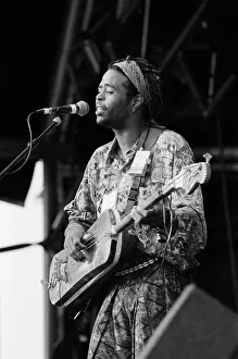 Hassan Hakmoun performing at WOMAD festival at Rivermead in Reading, Berkshire Hassan Hakmoun performing at WOMAD festival at Rivermead in Reading, Berkshire