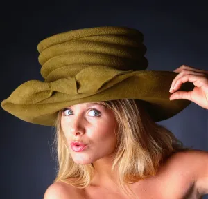 Hat Fashion model wears green felt hat, November 1989 Hat Fashion model wears green felt hat, November 1989