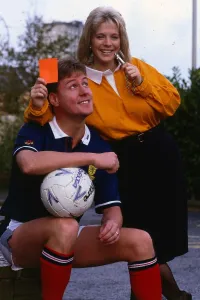 Hazel Irvine TV presenter November 1988 with Jim White Hazel Irvine TV presenter November 1988 with Jim White