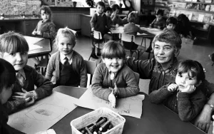 Head teacher Rita Shreenan with pupils at St Brigid's Catholic Primary School Head teacher Rita Shreenan with pupils at St Brigid's Catholic Primary School
