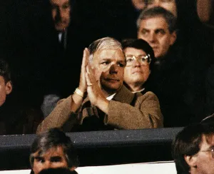 Hearts Chairman Wallace Mercer clapping at match Hearts Chairman Wallace Mercer clapping at match