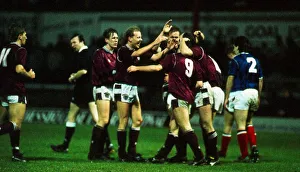 Hearts versus Rangers Scottish Premier League football Hearts players celebrate Hearts versus Rangers Scottish Premier League football Hearts players celebrate