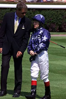 Henry Cecil talks to jockey Kieren Fallon at Goodwood July 1999 who sacked from his Henry Cecil talks to jockey Kieren Fallon at Goodwood July 1999 who sacked from his